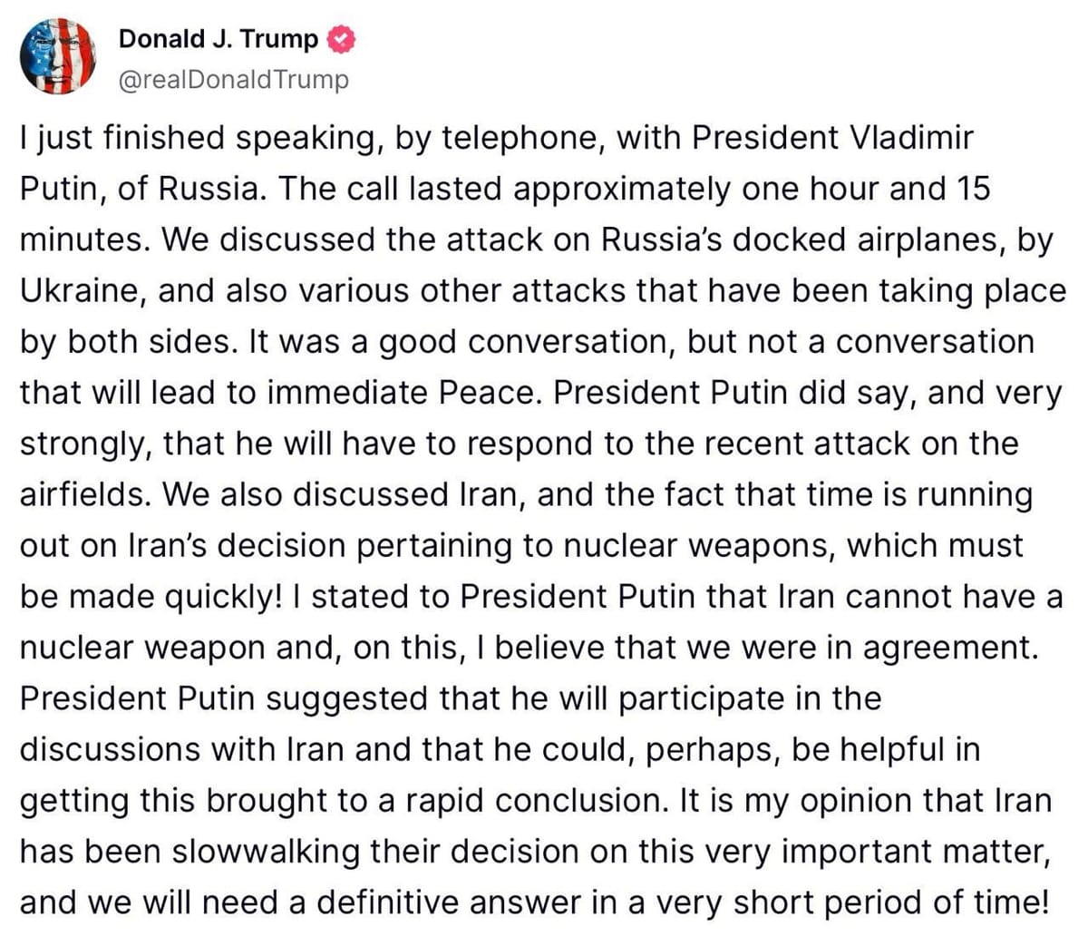Neues von Putinversteher Trump